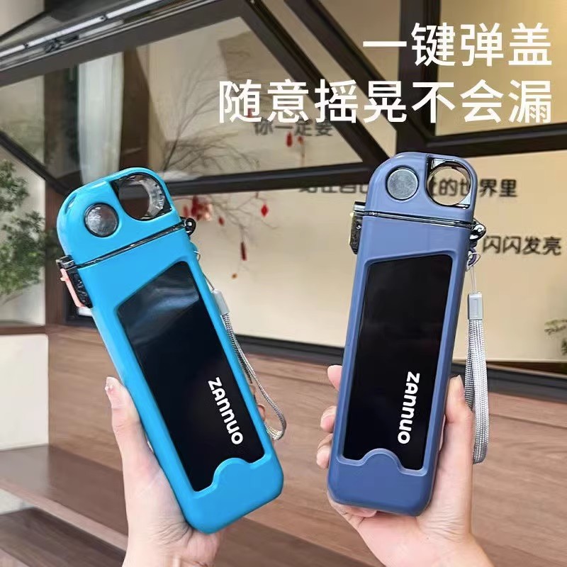 Square water cup for women, new style 2023, high appearance level, summer straw, heat-resistant, portable plastic, popular cup for men details Picture