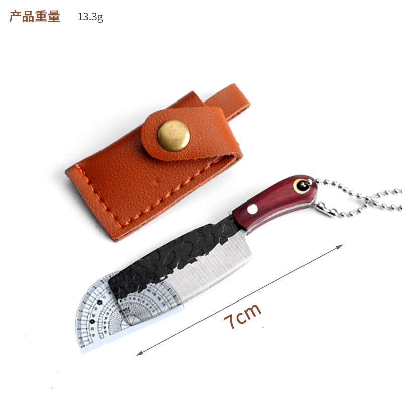 Keychain pendant, small knife, camping portable self-defense tool, forged mini knife, pocket-sized unboxing and unpacking undefined