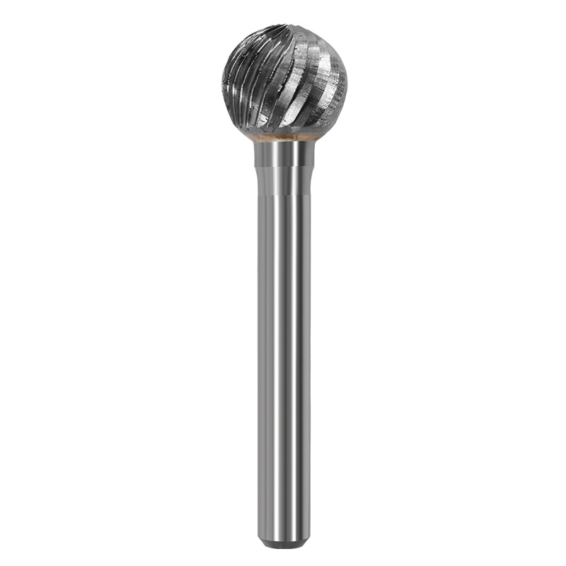 Tungsten steel grinding head, hard alloy rotary file, spherical cutter head, milling cutter, metal grinding, engraving single and double groove patterns, D-type details Picture