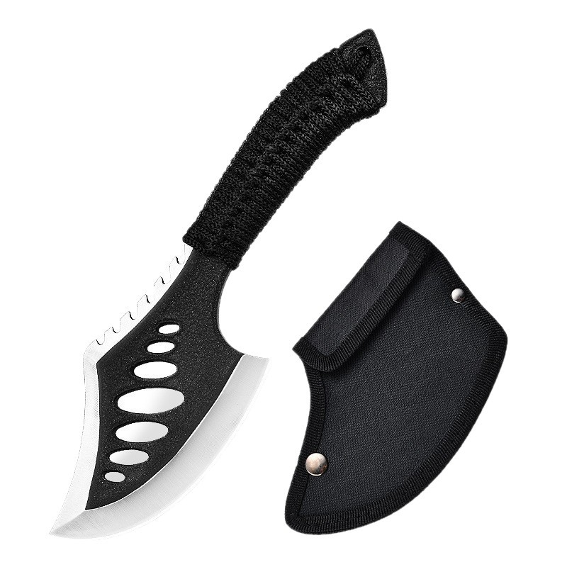 Outdoor nylon rope woven handle axe portable small hand axe tactical axe for cutting trees and firewood axe knife Item Picture