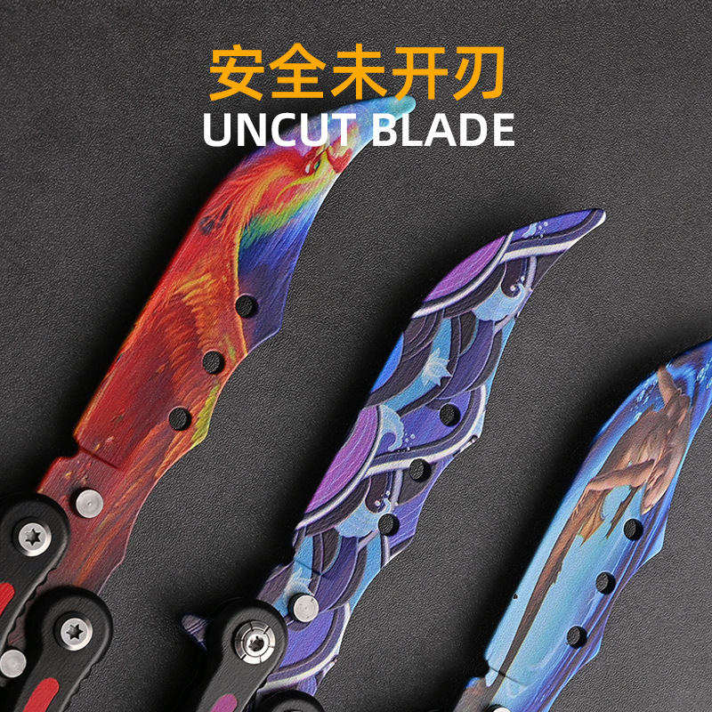csgo Butterfly Folding Knife Peripheral Butterfly Knife Comb Claw Knife Uncut Hand Knife Butterfly Training Knife toy details Picture