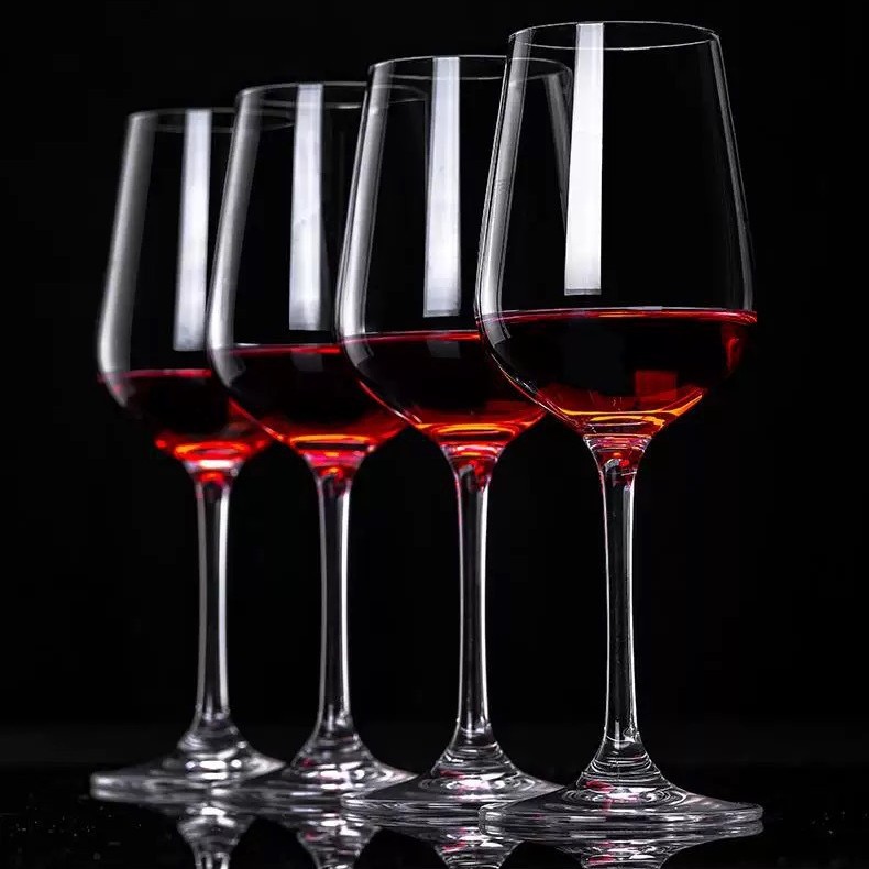 High-footed glass European-style crystal red wine set for home use, creative large and high-end wine vessel glass wholesale details Picture