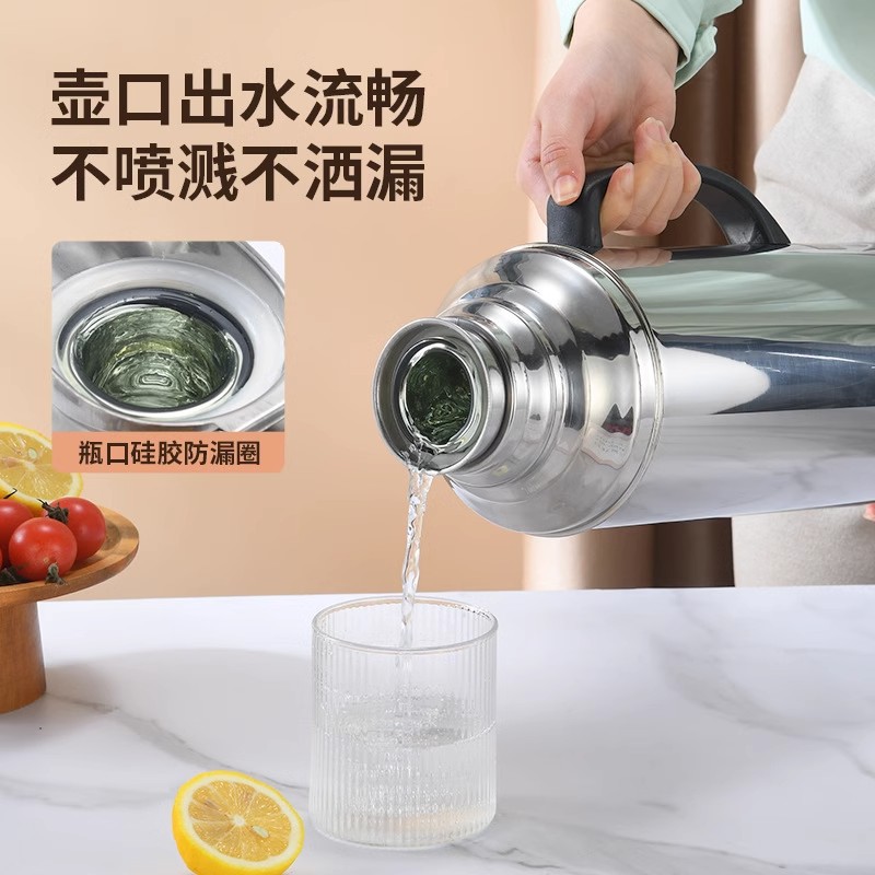 Stainless steel thermos flask, insulated glass inner liner, household insulated flask, large-capacity insulated flask for hotels and guesthouses details Picture