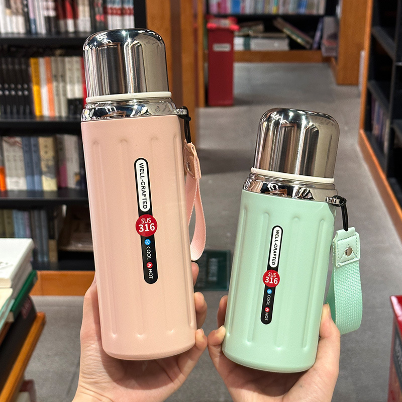 High-appearation-level Roman insulated cups for both men and women, 316 stainless steel tea cups with LIDS, high-end tea-water separation cups Specification drawing