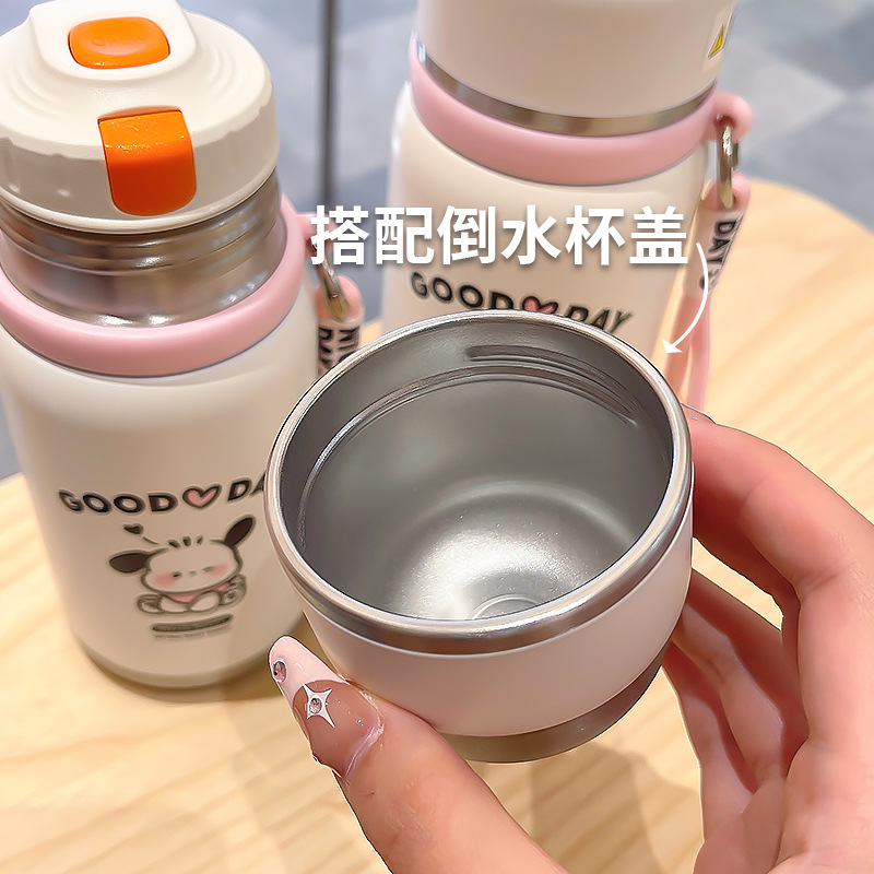 Cute and simple dog thermos cup, convenient handle, direct drinking cup, office and home cup, built-in water pouring lid, drinking cup details Picture