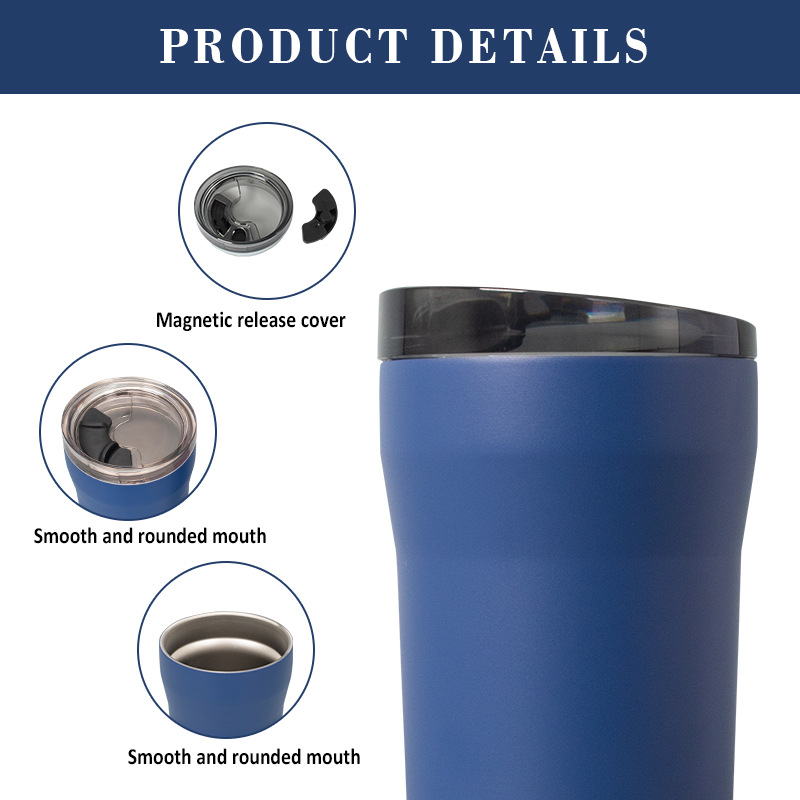 Cross-border best-selling 20oz car cup, stainless steel ice cube cup, side sliding lid, magnetic lid, 20 car cup details Picture
