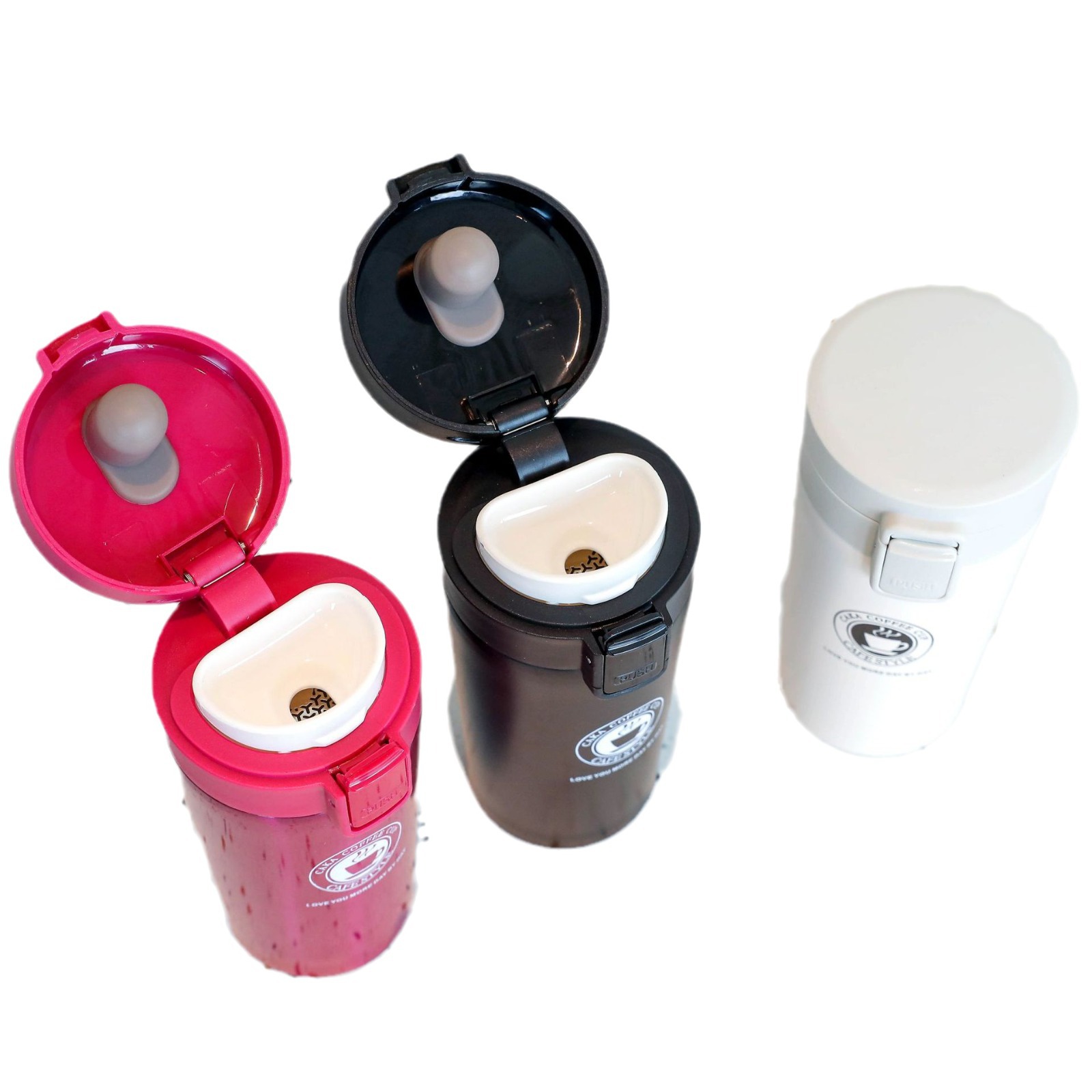 Large-diameter bouncing cup, stainless steel insulated cup, portable water cup for outdoor sports, creative gift, men's and women's coffee cup Item Picture