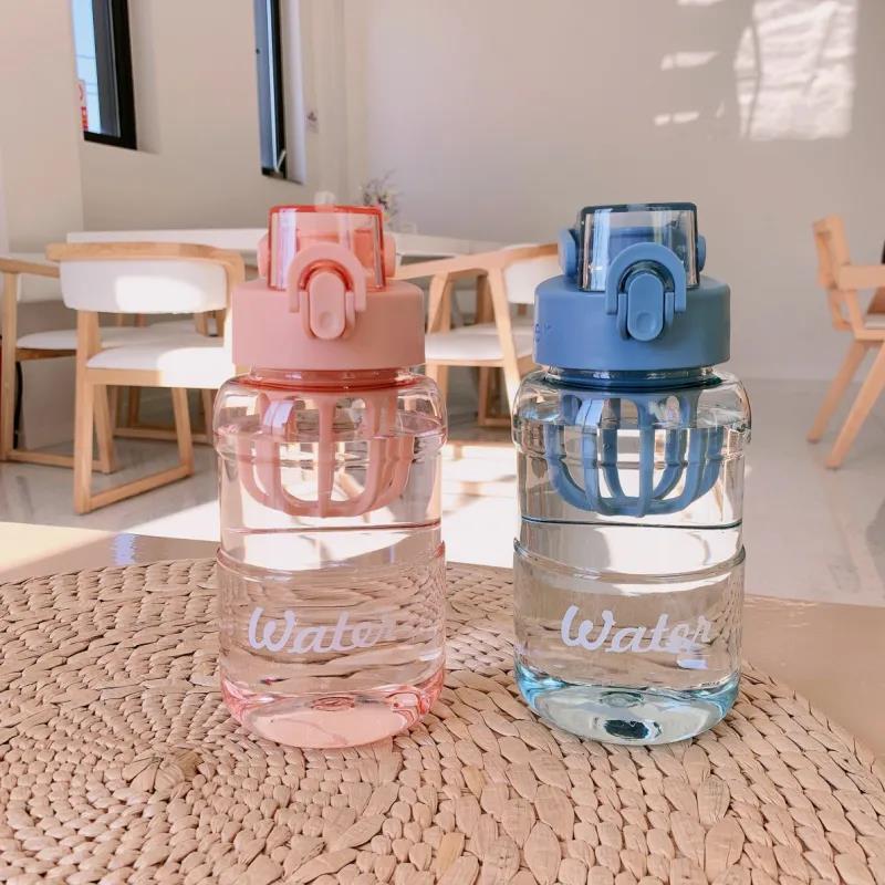 Water cup: High appearance level for girls, plastic cup, portable sports water cup, simple and fresh, anti-drop cup for male couples, casual cup Specification drawing