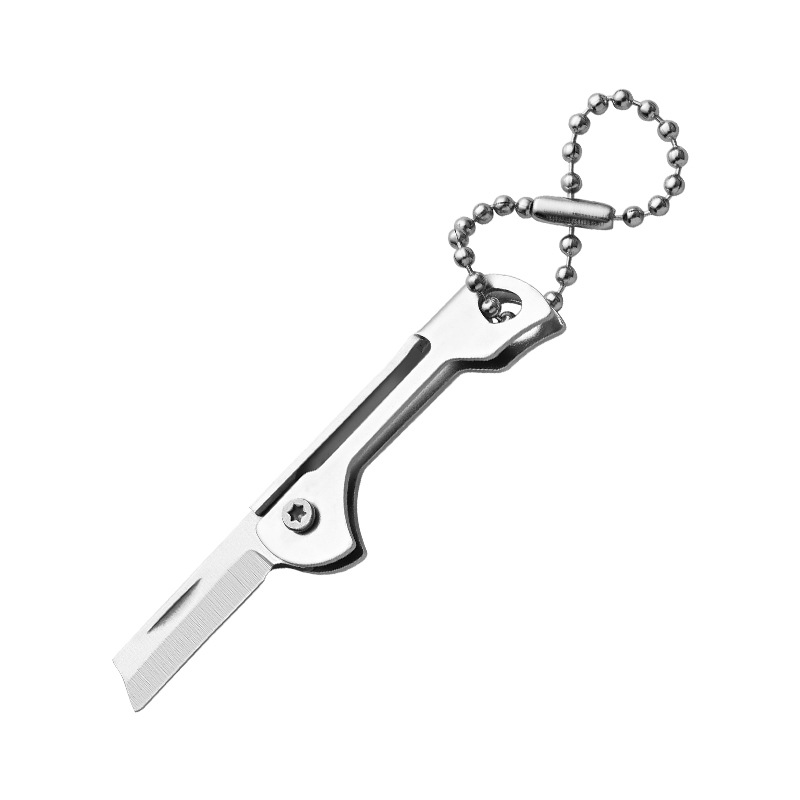 Stainless steel mini folding knife, portable folding knife, keychain pendant, a perfect tool for opening packages Item Picture