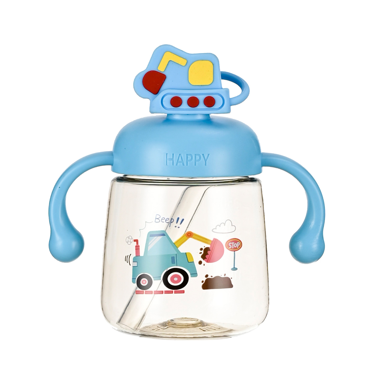 Children's milk cup, graduated direct drinking straw cup, milk learning drinking cup for babies aged 1 to 3 and above, high-temperature resistant milk bottle Item Picture