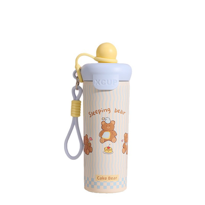 High appearance level insulated cup, float ball cup, cartoon large capacity 316 straw cup, student outdoor rope, cute water cup Item Picture