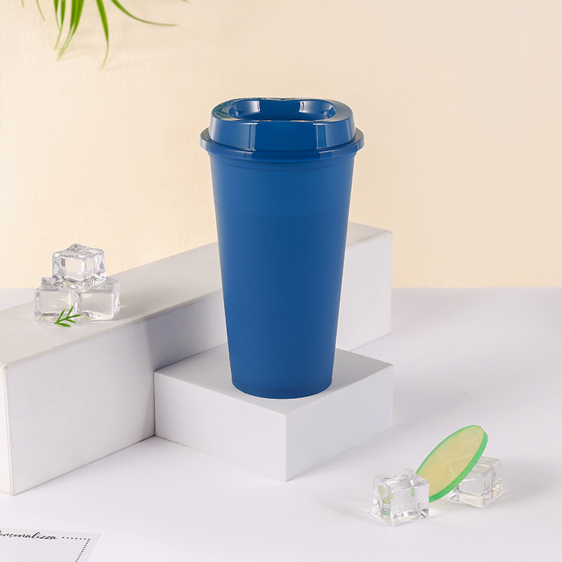 【 Processing and Customization 】 PP matte texture coffee cup, high appearance level, 16oz office drinking cup wholesale Specification drawing