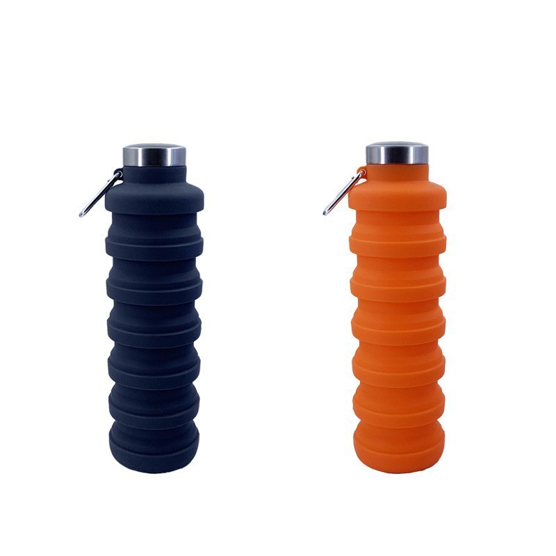 Large-capacity silicone sports water bottle, portable telescopic water bottle for outdoor travel, foldable water cup for travel and fitness Specification drawing