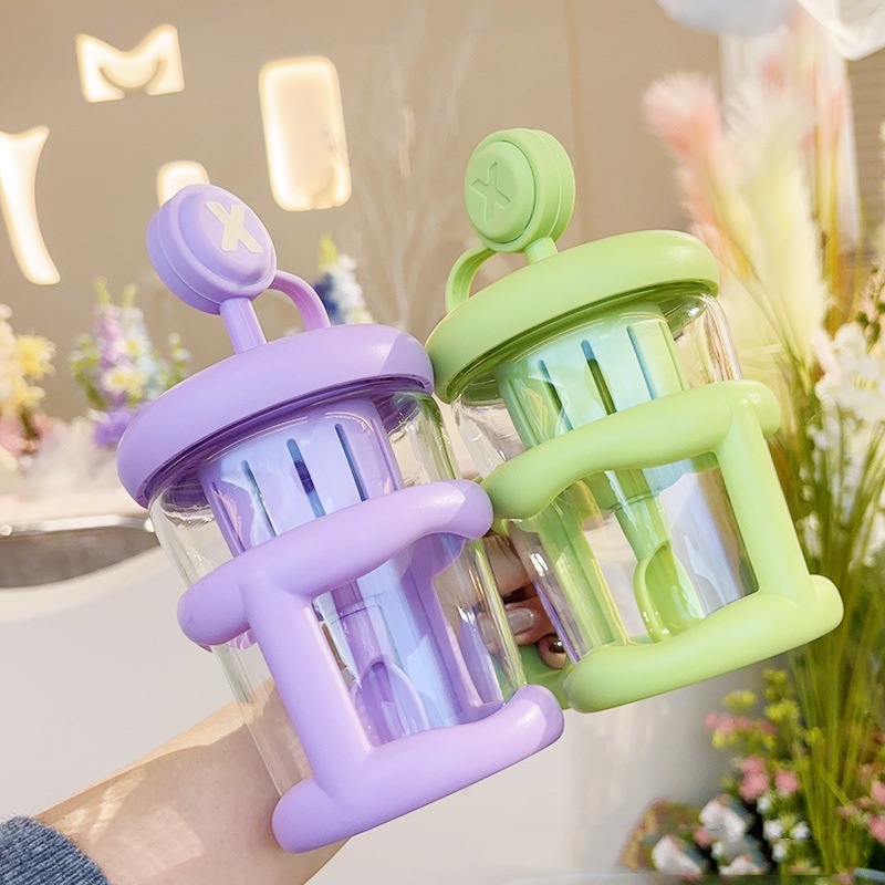 New water cup, plastic cup for office tea-water separation, new coffee, high-temperature resistant, straw for stirring and brewing tea details Picture