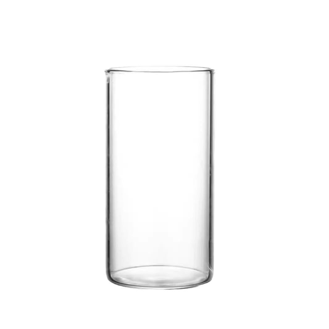 Square glass cups, household water cups, women's simple ins High Peng silicon heat-resistant glass Coring cups, sparkling drink cups Item Picture