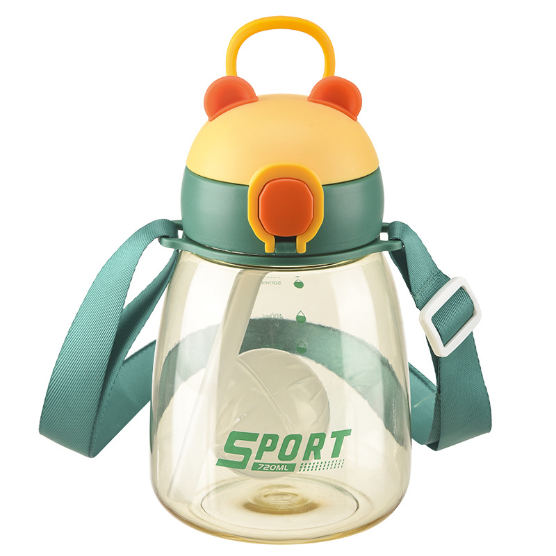 Children's water cups, summer straw cups, cute kindergarten, primary school students, big-bellied cups, high appearance level, girls' water bottles Item Picture