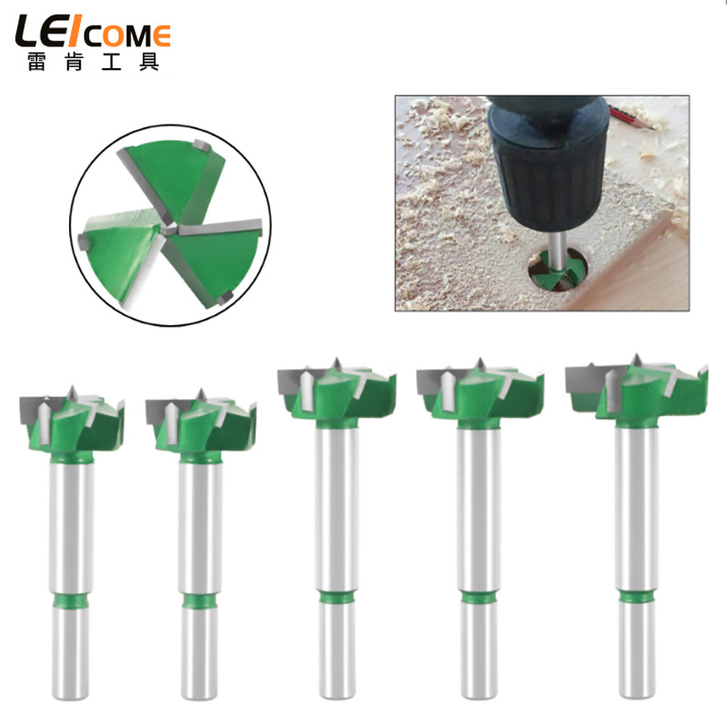 Reken three-blade flat-wing wood drill, woodworking hole opener, woodworking milling cutter, machine tool, wood board reamer, drill bit for hole drilling details Picture