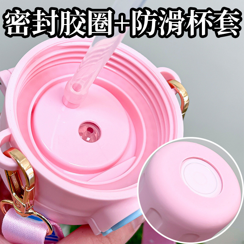 My Little Pony double-drinking insulated cup, cute cartoon straw cup for girls, portable direct drinking cup, student sports drinking cup details Picture