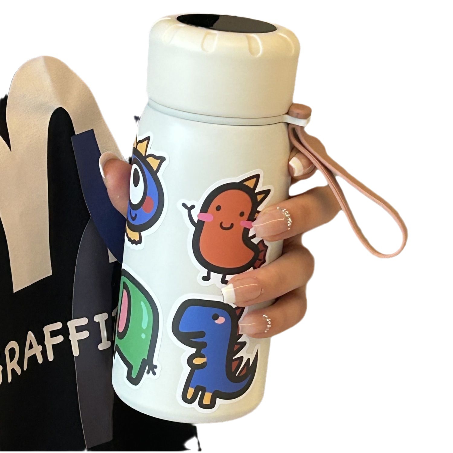 The Keai Katong stainless steel insulated cup is a portable large-capacity thermos for students to use for making tea and can only display temperature Item Picture