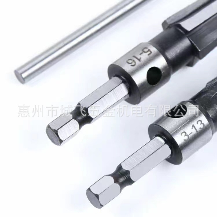 Novice 5-16mm round handle hexagonal handle taper reamers, 3-12mm woodworking wood board chamfering reamers Application Scenario