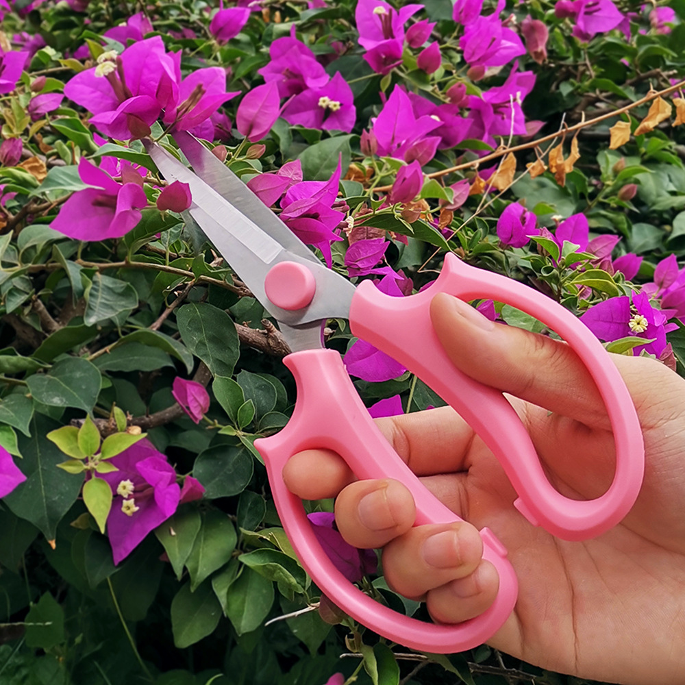 Lin Taizuo Flower art scissors, stainless steel fresh flower scissors, garden flower branch scissors, straight head long blade DIY flower arrangement tools scissors Application Scenario
