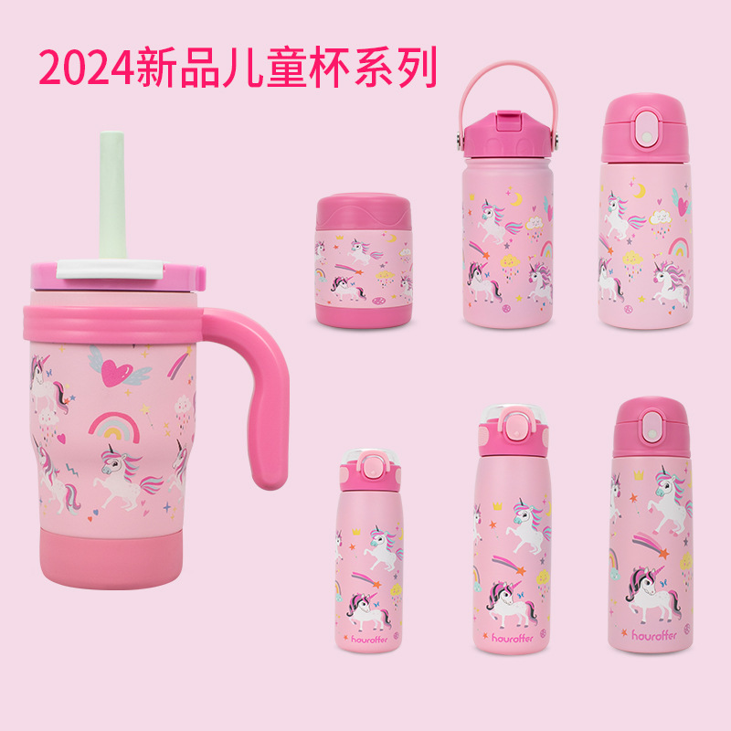 Amazon's best-selling children's straw water cup, 304 stainless steel insulated cup, leak-proof children's water cup, children's set Application Scenario