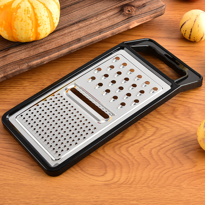 Stainless steel flat cheese grater, cheese grater, carrot grater, potato slicer, multi-functional cutting board, cucumber grater full figure