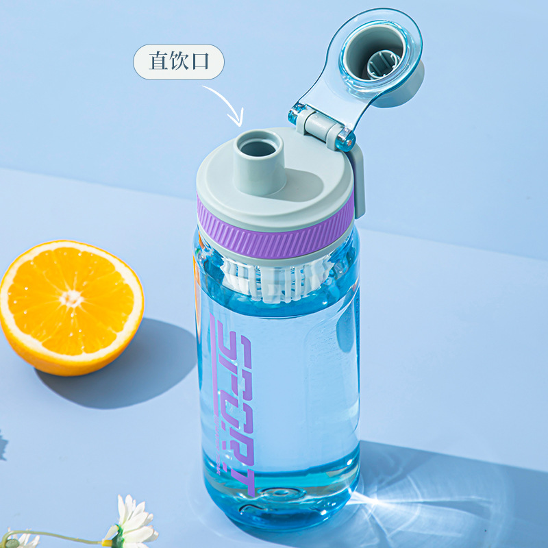 Simple, large-capacity, high-temperature resistant plastic water cup, student fitness and outdoor sports water bottle with tea strout, portable direct drinking cup Application Scenario