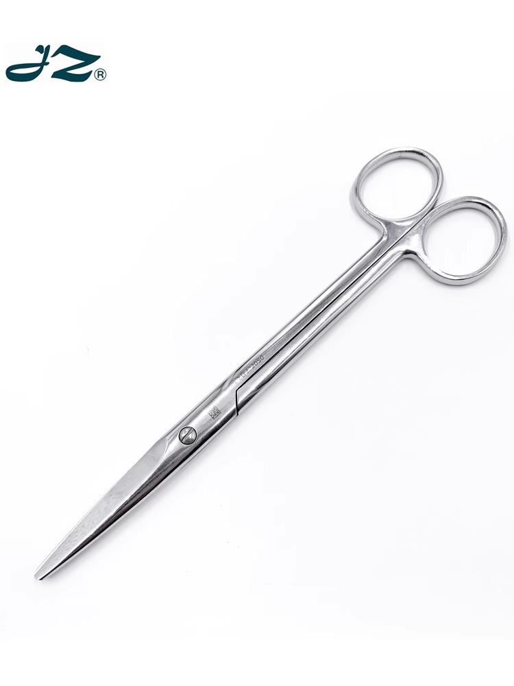 Shanghai Jinzhong brand tissue scissors straight head elbow 14cm surgical scissors, ophthalmic scissors, stainless steel surgical scissors Specification drawing