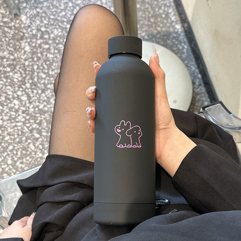 New wine bottle cold and heat preservation cup, ins heat preservation cup, dog line, ins style stainless steel food-grade special cup Specification drawing