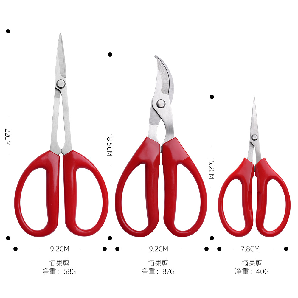 Stainless steel grape and strawberry fruit pickers, anti-slip garden vegetable and fruit potted plant leaf scissors, garden fruit tree grafting scissors details Picture