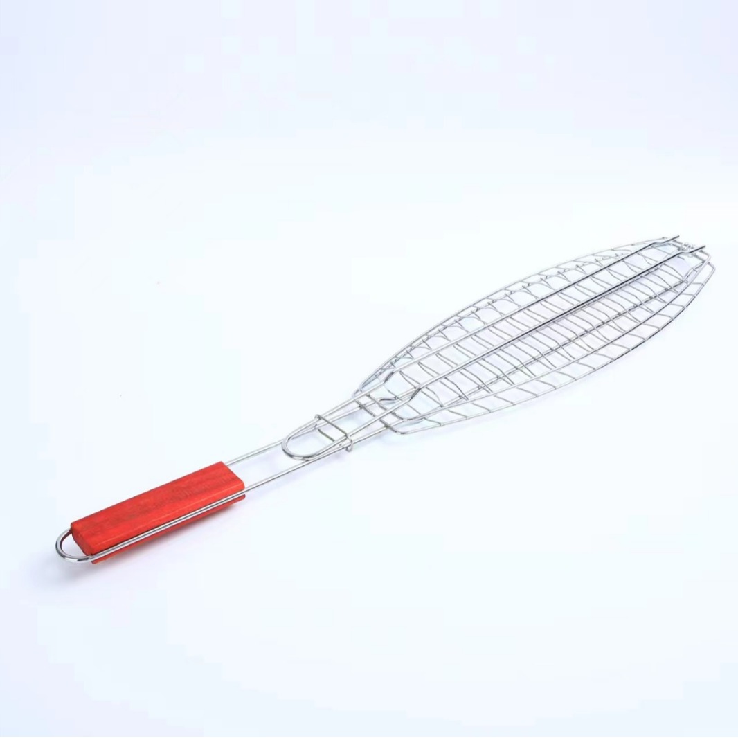 Stainless steel barbecue tongs, fish tongs, household, professional and commercial, large and small barbecue nets full figure