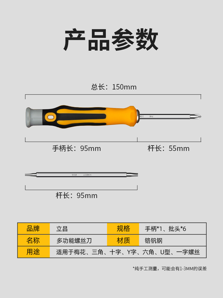 Irregular-shaped screwdriver triangular plum blossom set combination multi-functional U-shaped one-cross household screwdriver and screwdriver tools Item Picture