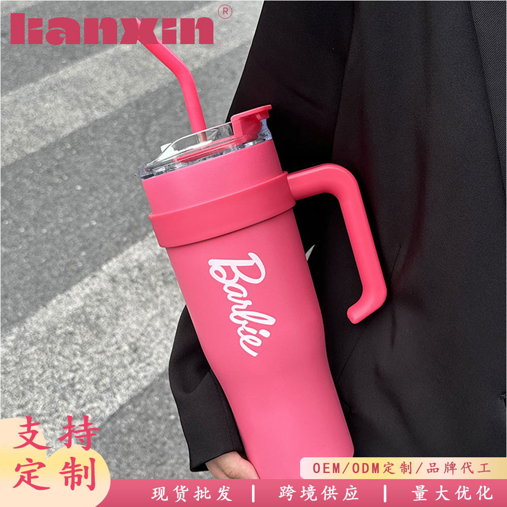 New car cup, cold and heat preservation cup, ins heat preservation cup, super large capacity, with handle, sealed and durable for girls full figure