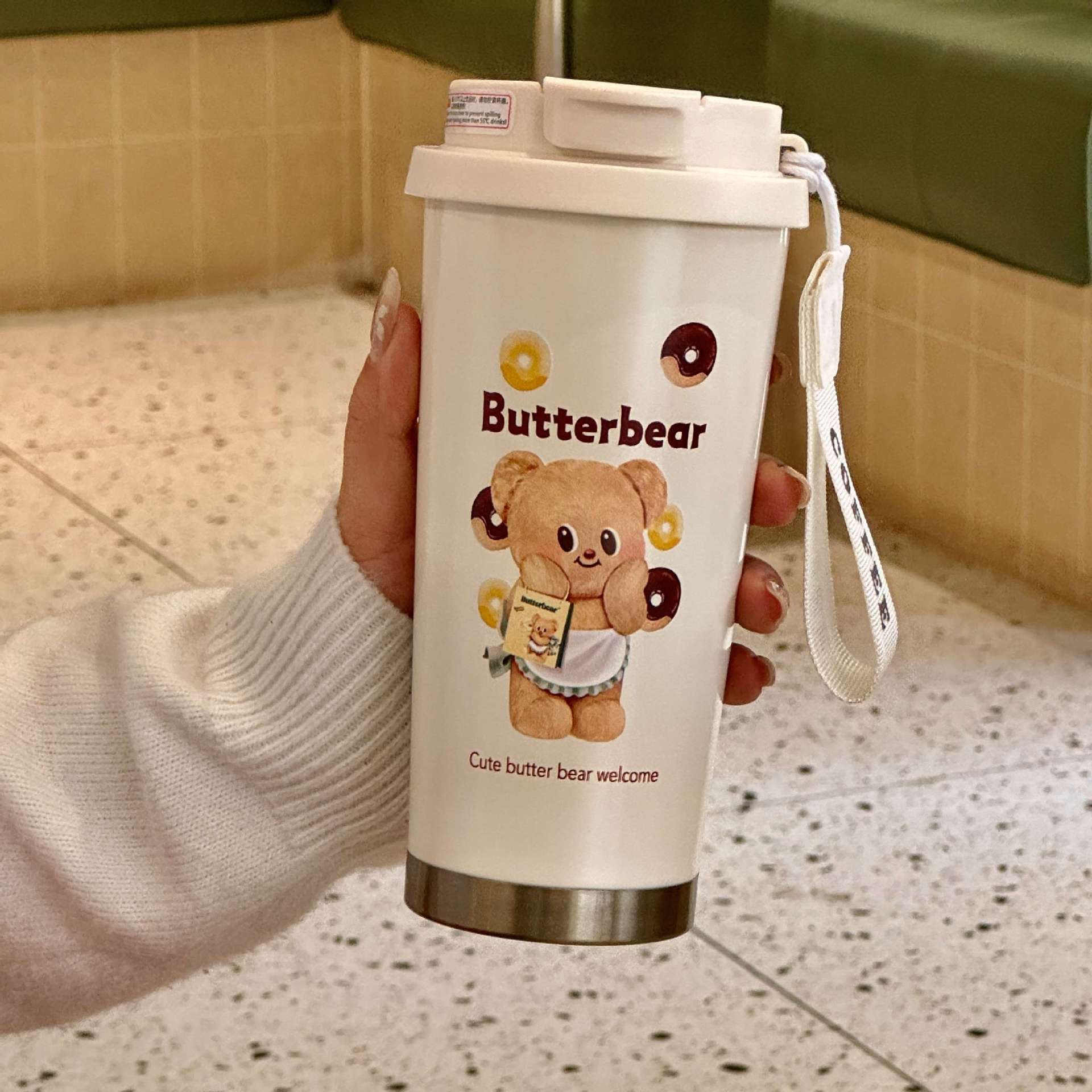 2024 New Butter Bear Insulated Cup, student stainless steel, high appearance level, portable and cute, girls' straw coffee cup Application Scenario