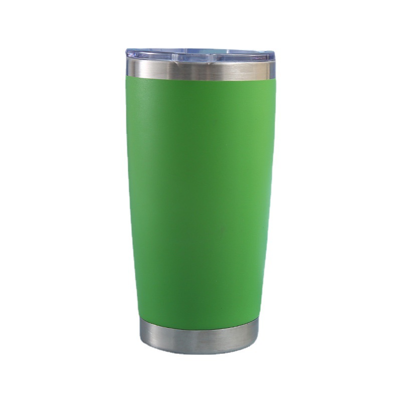 Wholesale of 20oz spray-painted stainless steel car cups, cross-border American wide-mouthed beer mugs with LIDS, insulated and chilled ice cups Item Picture