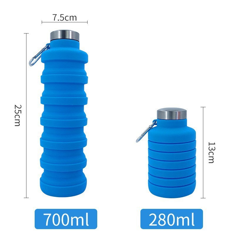 Large-capacity silicone sports water bottle, portable telescopic water bottle for outdoor travel, foldable water cup for travel and fitness Item Picture