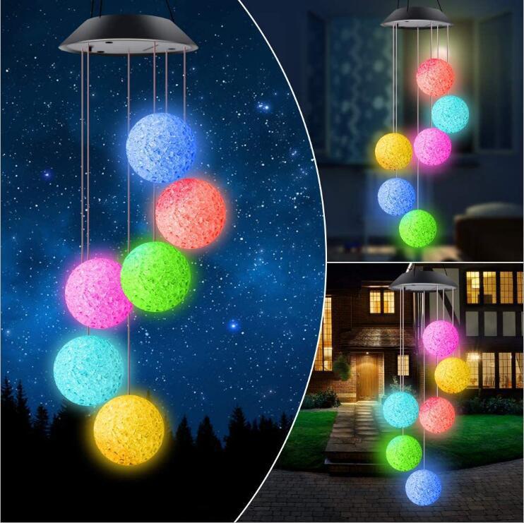 Solar wind chime lights, outdoor rainproof garden lights, garden decorative landscape lights, home Christmas atmosphere lawn lights details Picture