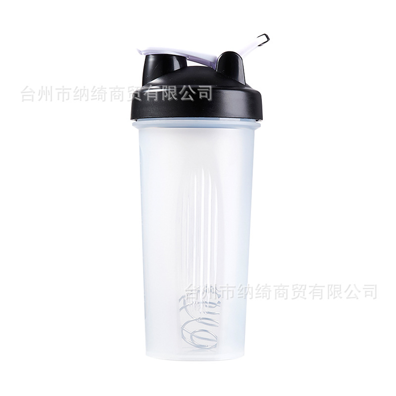 In-stock printed protein powder milkshake cups, sports and fitness plastic cups for men and women, stirring balls, graduated shaker cups, single-layer Item Picture