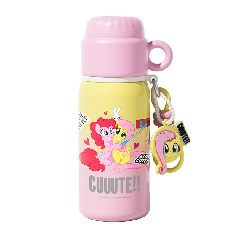 Cute Little Pony fashionable handle insulated cup, convenient to carry, independent figurine with straw, double-drinking water cup Item Picture