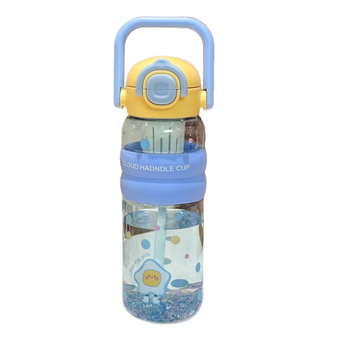Plastic water cup for girls, high appearance level, large capacity, double drinking ice cup for students and children, summer outdoor cartoon straw cup Item Picture