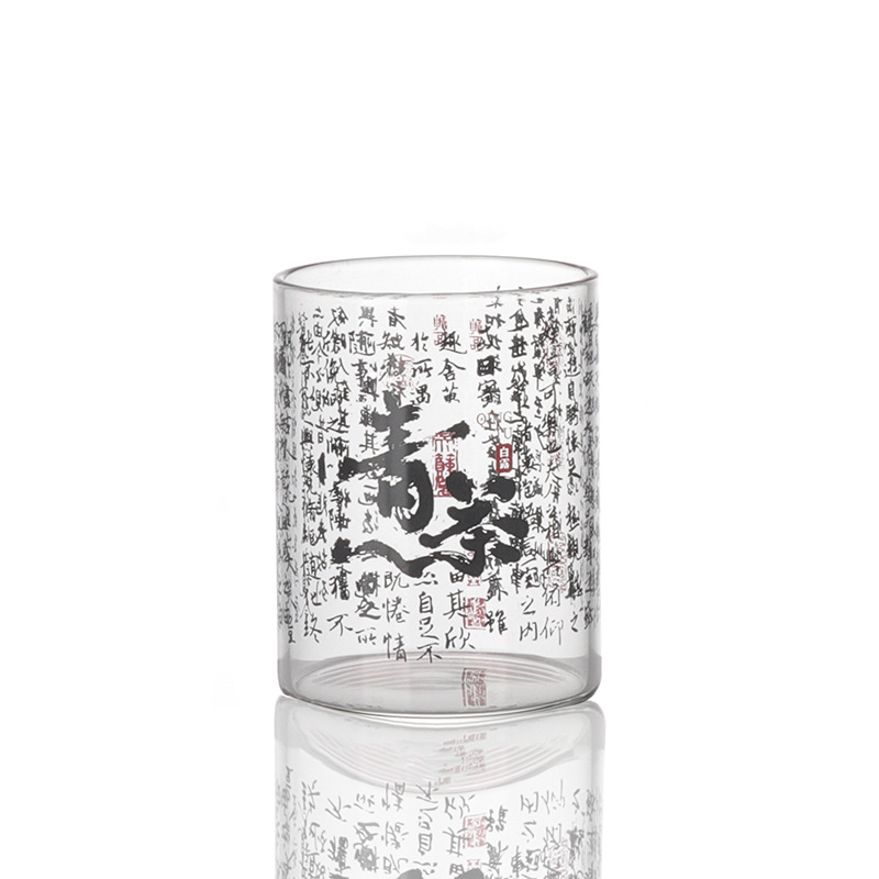 National trend Lanting Ji Xu High borosilicate glass cup, high appearance level, high-temperature resistant tea cup, creative household Chinese feng shui cup Item Picture