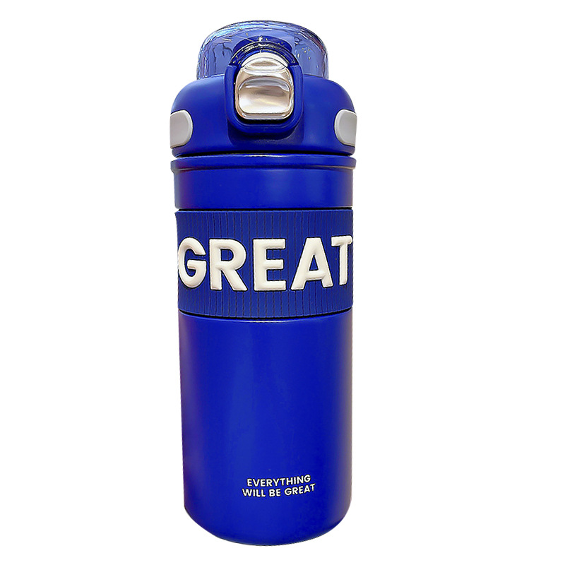 High appearance level straw water cup, girls' insulated cup, portable coffee cup, simple and cute double-drinking insulated cup, new style Item Picture