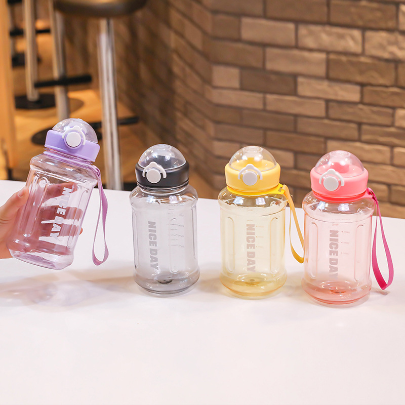 Colorful Donton plastic cups, children's cartoon large-capacity straw water cups, summer sports direct drinking cups for male and female students details Picture