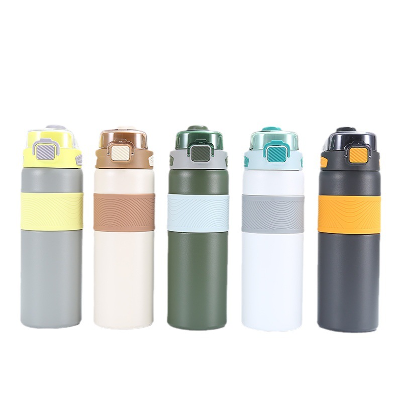 New 316 stainless steel insulated cup, high appearance level, simple and portable, bouncy cup, large-capacity straw cup for both boys and girls Item Picture