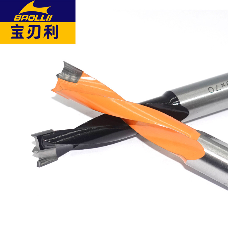 Industrial-grade row drill bit alloy, professional-grade woodworking row drill hole opener, three-in-one wood drill with forward and reverse rotation details Picture