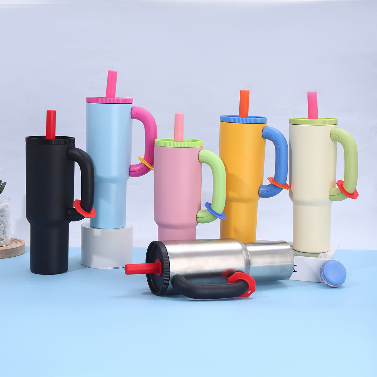 New 304 stainless steel insulated cup, double-layer vacuum large-capacity car cup, outdoor portable ice cup full figure