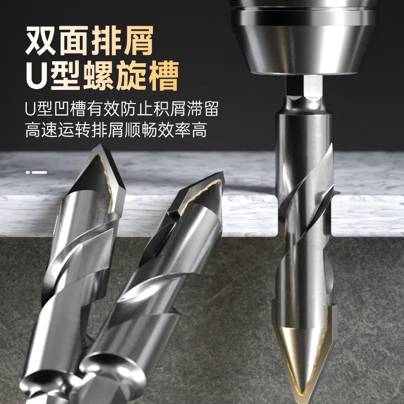 Hexagonal handle tilted head eccentric drill bit, ceramic stone rock plate multi-functional Bawang drill bit, all-ceramic super-hard dry drill bit Application Scenario