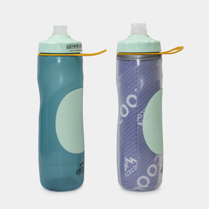 Extruded cycling water bottle, double-layer water cup, cold insulation, cross-border sports water bottle from Europe and America, outdoor manufacturer, fitness bicycle full figure