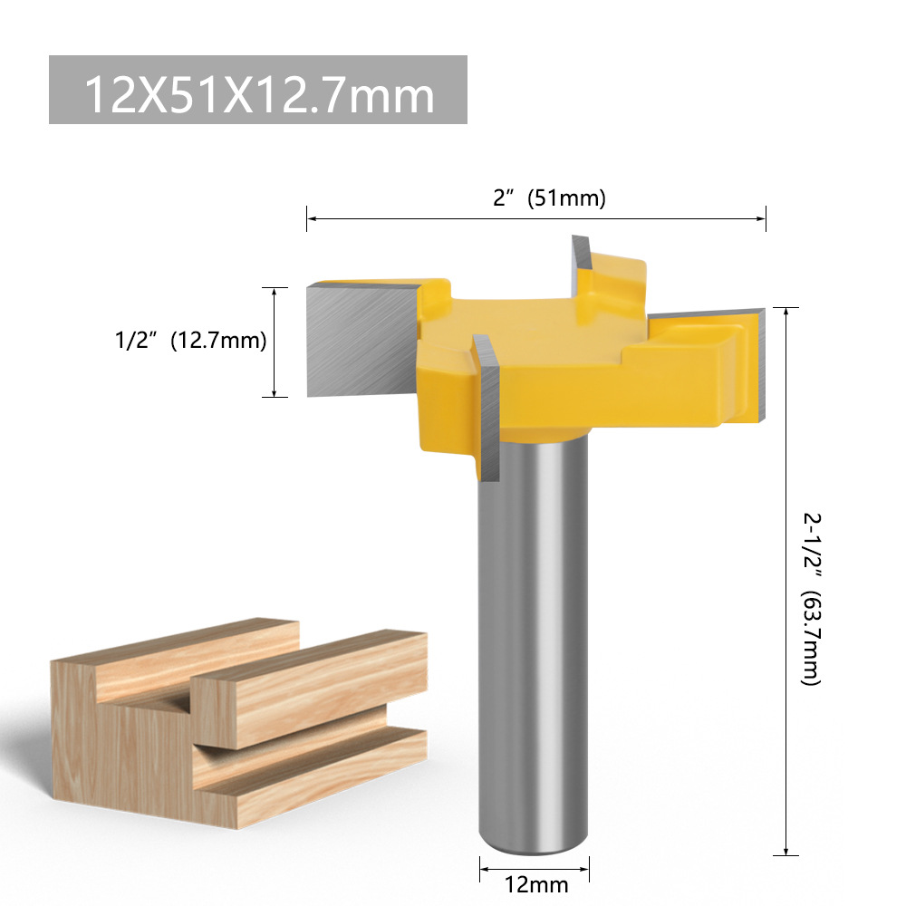 1/2 handle, 8 handle, 12 handle, four-edge T-shaped knife, slotting knife, bottom cleaning knife, woodworking milling knife, engraving machine head, large diameter undefined